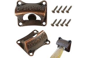 Amindz 2 Piezas Abridor Cerveza,Abrebotellas de Pared Vintage,Abrelatas de Botella con Tornillos,Abrebotellas Soda para Bares,Restaurantes,Cafeterías,Cocinas