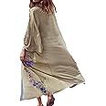 Lightweight YouKD Women's Bohemian Long Cardigan Dress Large Size Kimono Cover Up