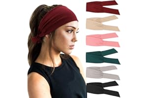 DRESHOW 6 Pack Women Headbands Wide Elastic Hair Bands Head Wrap Cute Knot Hair Accessories