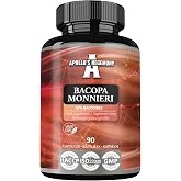 Bacopa Monnieri Extract 500mg, High Potency Brahmi Extract (50% Bacosides), 90 Vegan Capsules, 3 Month Supply, Herbal Supplem