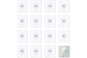 AZWOOD Ganchos autoadhesivos para cuadros, 15 unidades, transparentes, autoadhesivos, para colgar ventanas, ganchos de pared sin perforación, para cuadros, pósteres, fotos, pinturas decorativas