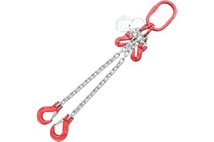 HZ HEBEN-ZURREN 2-Strang 8mm Kettengehänge Anschlagkette Krankette EN 818-4 verzinkt GK8 hochfest und geprüft Tragfähigkeit:2,8t Beschlagteile nach EN 1677-2 (1m ohne Verkürzungseinheit)