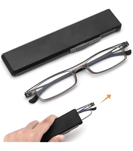 Lettura Flessibile Di Occhiali In Metallo Ausilio Visivo Fodero In Piuma Supporto Per La Lettura Lettore Unisex Con Custodia Per Occhiali Come Portapenne(nero, 3.0 - Foto 12