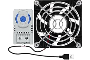 AYPOHU USB Cabinet 80mm Fan Quiet Cooling Fan Systems With 0-60℃ Temperature Control For Home Theater Cabinets Computer