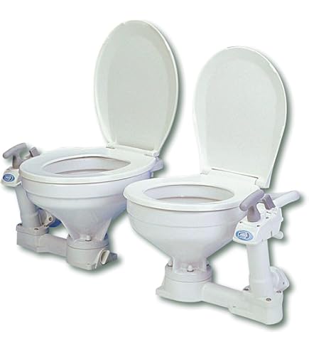 WC Manuale Compass Per Barche | In Porcellana Con Coperchio Plastica | Montaggio Universale Per Vele E Motoscafi