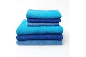 GX GARGIX Asciugamani bagno set 6 pezzi 3 grandi 3 piccoli 100% cotone (L-VAN-2)