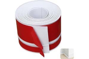 5M Självhäftande Golvlist Vit (70mm Bred) – PVC Mjuk Sockellist Flexibel & Böjbar – Vattentät Plastlist & Väggavslutning för