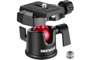 Neewer Kamera wideo statyw głowica kulowa obracana o 360 stopni panoramiczna głowica kulowa z 1/4 cala szybkobutowa płyta i poziom bąbelków do kamery DSLR statyw monopod, obciążenie do 11 funtów / 5 kg