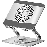 McStorey Premium Al&uuml;minyum Laptop Standı, &Ccedil;ıkarılabilir Manyetik Harici Fanlı, 360&deg; D&ouml;ner Ayarlanabilir Ergonomik Notebook ve