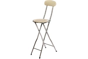 Oypla White Padded Folding High Chair Breakfast Kitchen Bar Stool Seat
