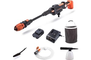 Yard Force 22Bar 20V Aquajet Cordless Pressure Washer with 2.5Ah Lithium-Ion Battery, Charger and Accessories LW C02