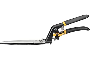 Fiskars Cisaille à gazon GS21, Poignée Soft-Touch, Longueur : 31 cm, Acier/Plastique, Noir/Orange, Solid, 1026826
