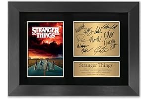 'Generic' BF Stranger Things Autograph TV Show Series 10 Cast Signed A4 Printed Autograph Photo Reproduction Print Picture Display in BLACK FRAME No10