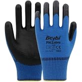 Beybi Worker Gloves Nitrile Zebra Blue Black Double - Number 10 (10 Pairs)