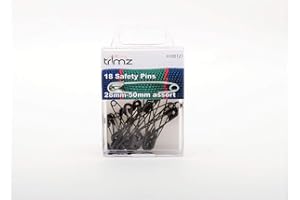 Trimz Safety Pins, Black, 28mm-50mm
