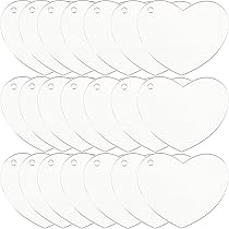 Cuori In Acrilico Trasparente - 30 Pezzi, 50x50mm, Per Portachiavi E DIY - Foto 3