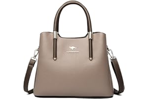 NICOLE & DORIS Sac à Main Femme Tendance Sac à Bandoulière Chic Sac Fourre Tout Moyen Modèle Sac Epaule en PU Cuir Sac D'épaule Simplicité avec Multipoches Kaki