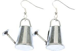 Miniblings arrosoir Boucles d'oreille argenté feuille printemps jardinier jardinier jardin - argenté de bijoux à la mode main I Boucles d'oreille