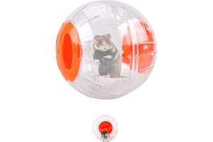 SUpoetry Bola para Hamster, Transparente Juguete Bola de Hámster, Pelota de Ejercicios para Hámster, Hamster Run Ball Pelota, Adecuado para Animales Pequeños de Hámster (4,7 Pulgadas, Naranja)