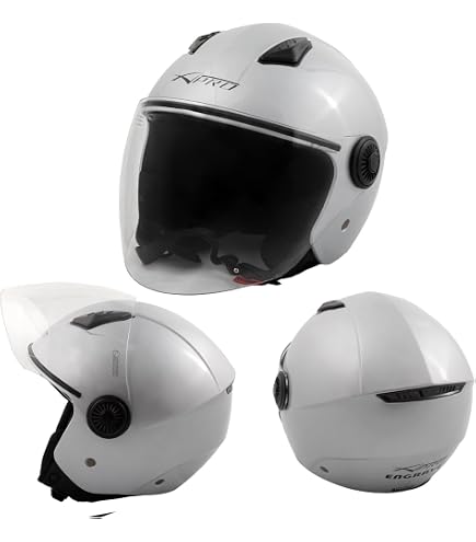 LS2 OF562 Casque Jet Moto Airflow - Blanc - XXL - Écran Long Anti-buée - Intérieur Lavable