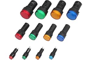 EDELSTAHLSHOP Indicator Light Indicator Lamp in 3 Sizes / 4 Colours / 12 V / 24 V / 230 V (Red, 16 mm / 230 V)