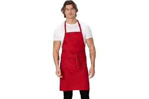 Color by Chef Works B196 justerbart förkläde för förkläde, rött
