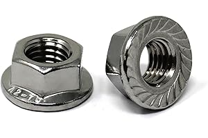 DSM-VERBINDUNGSTECHNIK Dado flangiato con dentatura di bloccaggio secondo DIN 6923/acciaio inox A2, V2A/dado esagonale con flangia e dentatura di blocco, dado di collegamento (25 pezzi, M8)