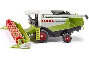 siku 1991, Claas Skördetröska, 1:50, metall,plast, Grön,Röd, Rörliga delar | Rörliga delar, höjdjusterbar och avtagbar klippare, rörligt hjul, vridbart tankrör