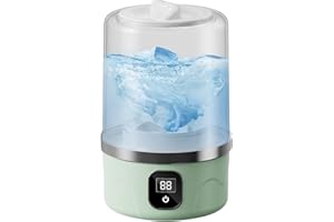 QAWNER Mini lavadora, portátil, inalámbrica, portátil, para lavar, batería de 3000 mAh, impermeable, herramienta de limpieza automática para ropa interior, calcetines (verde)