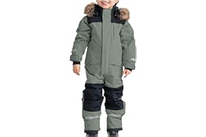 Elsa Keith Schneeanzug Kinder Unisex Skioverall Fleece Wasserdicht Schneeoverall mit Kapuze Skianzug Winddicht Winter Daunenjacke Verdickt Atmungsaktiv Skihose Warmes Outdoor Winteranzug