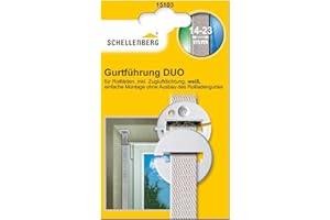 Schellenberg 15103 Duo - Passacintino circolare per tapparelle, montaggio su cassonetto, con paraspifferi, colore: Bianco