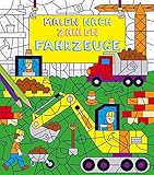 Malen nach Zahlen Fahrzeuge: Malbuch mit 8 Wasserfarben und Pinsel