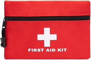 Jipemtra First Aid Bag Tote Empty Small Red First Aid Kit Bag Outdoor Travel Rescue Pouch First Responder Storage Medicine Pocket Bag for Car Home Office Sport Outdoors (Red 6.3x4.3)