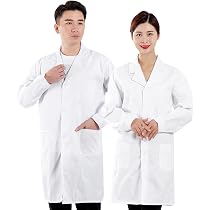 Blouse Blanche Professionnelle 100% Coton - Laboratoire, Chimie, Médical, école, Halloween | Taille S à 3XL