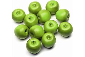 GlamRays 12 manzanas artificiales, manzanas de frutas falsas, manzanas artificiales, manzanas de frutas falsas para decoración de mesa de cocina, decoraciones de vacaciones, soporte fotográfico