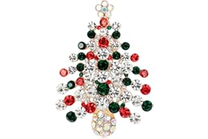 PRETTERY Gold Plated Christmas Tree Brooch, Christmas Gifts Present for Her,with Gift Box