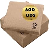 GreenFyA Paper Napkins 10x10 cm - Pack of 600 - Table Napkins - Ideal for Events and Celebrations - Absorbent and Disposable