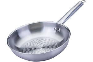 Fackelmann Padella Trimetallo Professionale Ø20cm – Cottura Induzione e Tutti i Piani – Fondo Micro Strutturato per Cucina Sana e Croccante – Lavabile in Lavastoviglie – Linea Oval