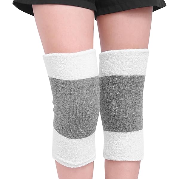 Paire De Genouillères Tricotées Chaudes - En Coton élastique, Taille Unique (tour De Jambe 38-60 Cm), Pour Sport Et Hiver