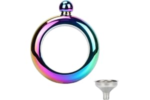 Kitchnexus Pulsera-petaca de acero inoxidable 304 con capacidad de 100 ml y embudo, Colorido