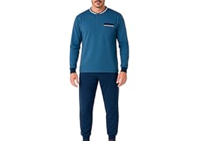 Navigare Pigiama Invernale Uomo, Pigiama Uomo Caldo Cotone Limited Edition