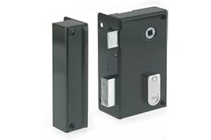 Yale Serrure en applique verticale à fouillot Gauche - YAV36G - Kaki, 2 Clés fournies, Axe à 44 mm, Carré de 7 mm, Version Gauche - pour Porte intérieure de communication