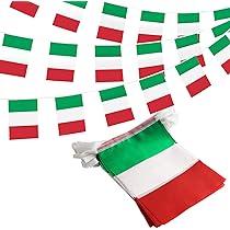 Ghirlanda Bandiera Italia G2PLUS - 11 Metri Con 40 Bandierine 14x21 Cm Per Decorazioni