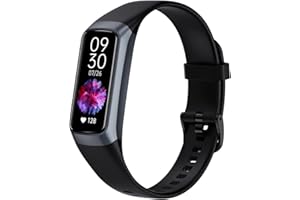 Amethstur Fitness Tracker with 24/7 Heart Rate Blood Oxygen Sleep Monitor,Activity Tracker with 1.1" AMOLED Touch Color Screen, Multiple Sport Modes Step Counter,IP68 Waterproof for Women Men (Black)