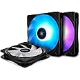 DeepCool Ventilateurs PWM LED RGB RF 120 avec moyeu et Extension, 3 en 1, 3 x 120 mm, Compatible avec ASUS Aura Sync