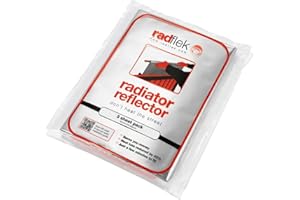 Radflek Radiator Reflector Panels - Heat Reflective Radiator Foil Sheet - Contains 3 Energy Saving Radflek Radiator Reflectors - Easy Install with Manual and Clips Included - Fits Up to 6 Radiators