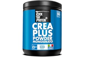Creatina Monoidrata Polvere 500g Rock The Protein® 3g Per Dose Creatina In Polvere, Pre Workout Per Energia, Post Workout Per Recupero Muscolare, Bulk Massa Forza, Pura Creatine Monohydrate
