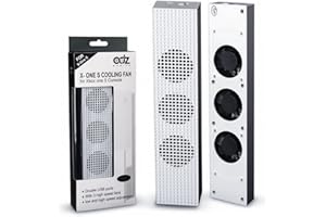 ADZ Xbox One S Cooling Fan, High Speed Xbox One S Cooler with Dual USB Hub Port (White)