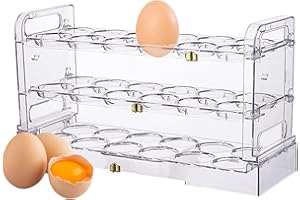 TUZSOCR Scatola portaoggetti per uova, 36 celle/3 strati, supporto per uova per frigorifero, scaffale per uova, scatola per uova in plastica, per risparmiare spazio, per cucina,ristorante (trasparente)
