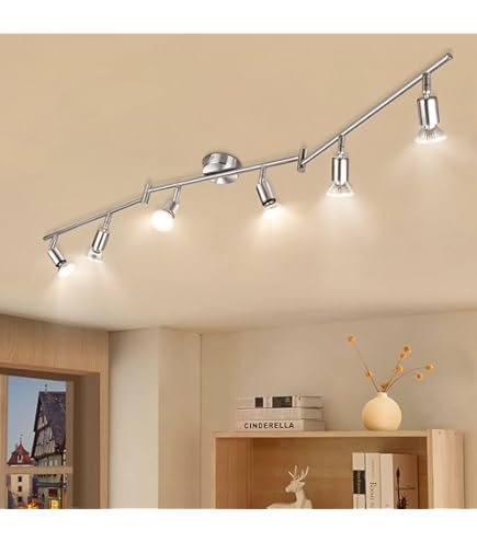 Spot Plafond GU10, Plafonnier 4 Spots Noir, Plafonnier Spot